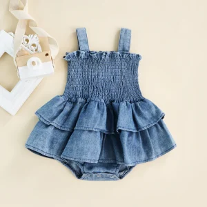 Denim Girls Bodysuit