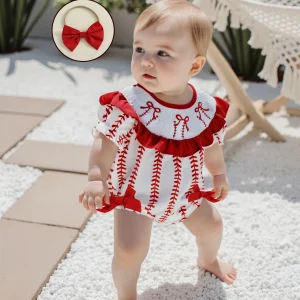 Floral Romper with Matching Bow Headband Set
