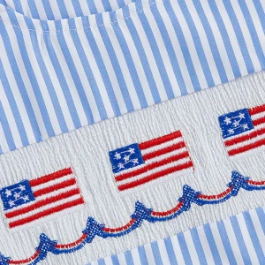 Boy Independence Day Striped Romper Overalls