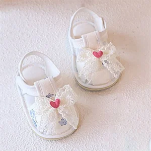 Toddler Girls Sweet Lace Heart Bow Sandals